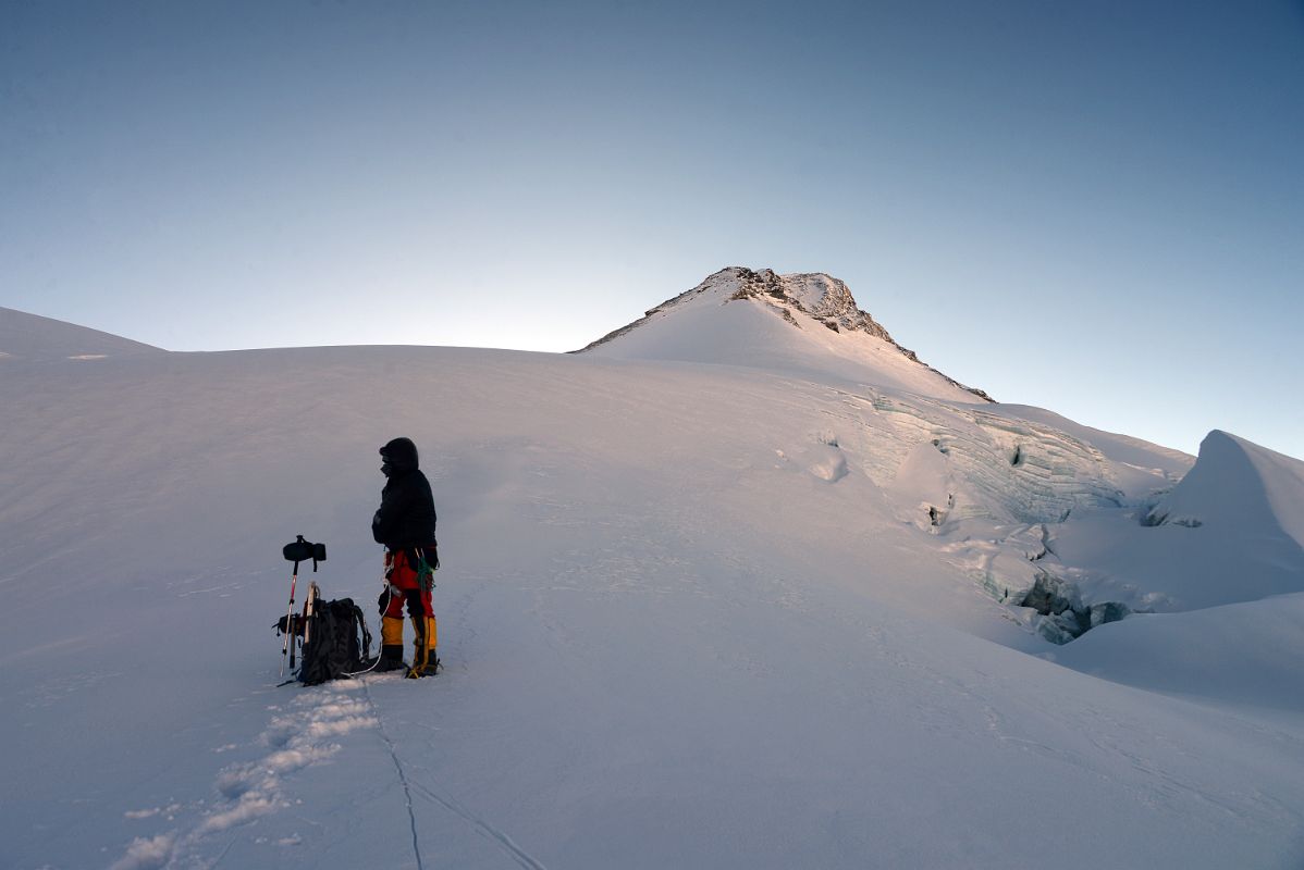 15 Climbing Sherpa Lal Singh Tamang Pausing As We Near The Top Of The Slope 6694m Above Lhakpa Ri Camp I On The Climb To The Summit 